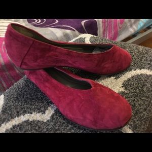 Burgundy flats